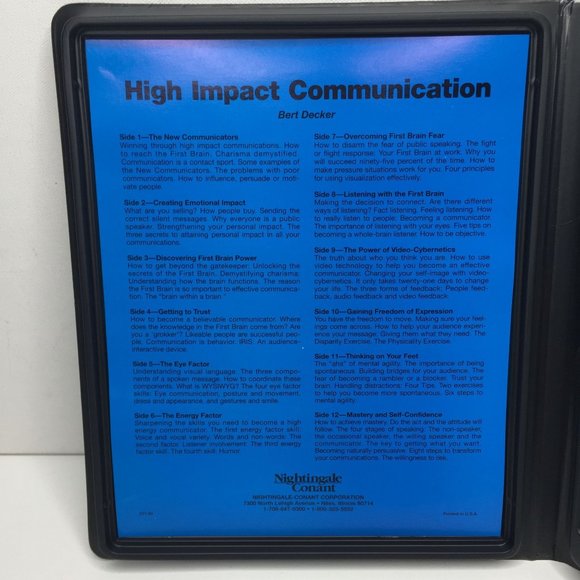 Nightingale Conant High Impact Communication Bert Decker 6 Cassettes Audio Tapes - Picture 2 of 7